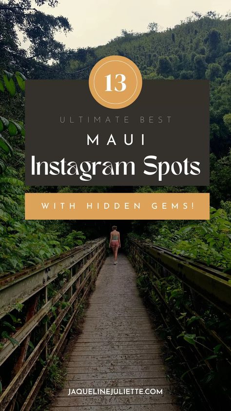 Most Instagrammable Spots in Maui Tropical Photo, Maui Photos, Hawaii Travel Guide, West Maui, Maui Travel, Road To Hana, Unique Beach, Unique Places, Instagrammable Places