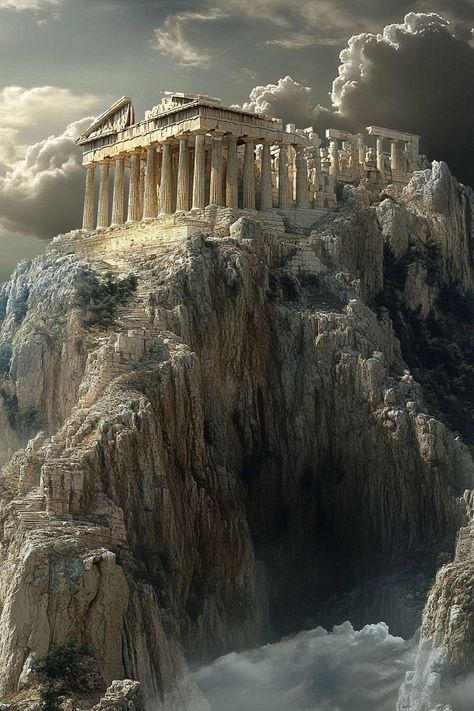 "Stand in awe at The Acropolis! 🏛️🇬🇷 Walk through Athens’ ancient citadel and immerse yourself in the rich heritage of Greece. 🌟🏺 #Acropolis #AncientGreece #TravelAthens" Greco Futurism, Acropolis Tattoo, Greece Scenery, Greek Castle, Greece Acropolis, Ancient Greece Aesthetic, Acropolis Greece, Ancient Greece Art, Roman Design