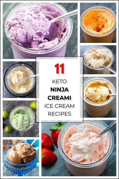 Do you have a Ninja Creami ice cream machine or thinking about getting one? Well I have 11 keto Ninja Creami recipes for you that are easy, tasty and healthy. All of these sugar free and low carb ice cream recipes are smooth and creamy and don't require many ingredients. And most of them are high protein and low calorie too! Keto Ice Cream Recipes, Low Carb Ice Cream Recipe, Low Fat Ice Cream, Ninja Creami Recipes, Recipes High Protein, Low Calorie Ice Cream, Protein Ice Cream Recipes, Sugar Free Ice Cream, Strawberry Ice Cream Recipe