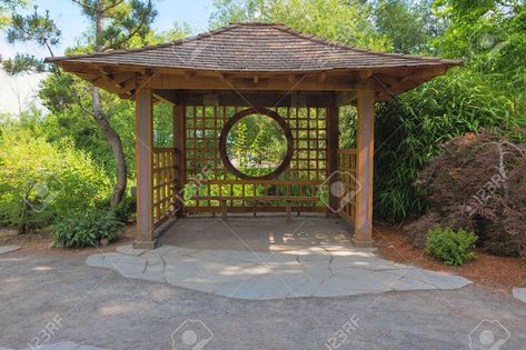 Japanese Pergola, Japanese Backyard, Japanese Garden Backyard, Japanese Roof, Sauna Ideas, Japanese Gardens Design Ideas, Gresham Oregon, Zen Sand, Small Japanese Garden