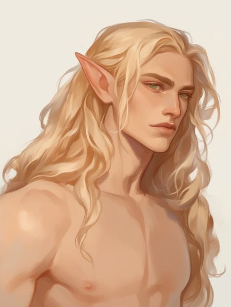 Blond Twink Drawing, Blonde Fictional Characters Male, Long Blonde Hair Male Character Art, Long Hair Men Drawing Reference, Blonde Elf Aesthetic, Brown Haired Man Art, Pretty Oc Art, Elf Hair Drawing, Short Hair Male Drawing