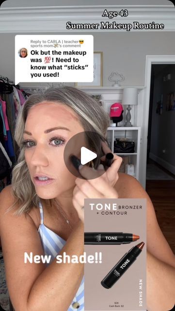 Mandy Sims✨Over 40 Health + Beauty on Instagram: "On my “morning routine” reel I had a lot of questions about the makeup sticks, so hopefully this helps! 💝 It’s my most favorite for the summer (my face doesn’t feel like it’s melting off🔥) - the spf factor is icing on the cake!🎂

✨Comment “QUICK” for links to everything shown.✨

#pomifera #madeinusa #over40
#antiaging #glowingskin #healthyskin #love #maturemakeup #matureskin #matureskinmakeup #naturalskincare
#naturalmakeup #summermakeup" Icing On The Cake, Sports Mom, Summer Makeup, Most Favorite, Makeup Routine, Bronzer, Morning Routine, Over 40, Glowing Skin