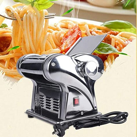 Electric Pasta Maker, 110V Commercial Stainless Steel 2 Blades Electric Dumpling Dough Skin Noodles Pasta Pressing Machine, 6 Speed Adjustable Thickness Tortilla Dough, Pasta Press, Noodle Pasta, Pasta Maker Machine, Noodle Machine, Dumpling Dough, Dumpling Skin, Pasta Roller, Noodle Maker