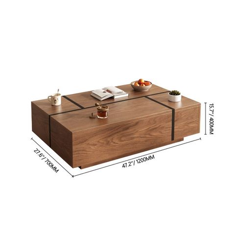 Margaux Modern 47.2 Inch All Round Retractable Rectangular Coffee Table In Walnut - Hernest Coffee Table Box, Colorful Coffee Table, Texture Of Wood, Table Box, Home Mood Board, Center Tables, Flexible Space, Therapy Room, Natural Walnut