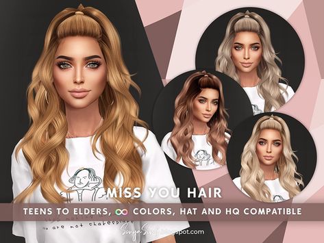 Sea Hair, Curled Ponytail, Pelo Sims, Half Ponytail, Hollywood Hair, Sims 4 Expansions, Sims 4 Dresses, Sims Four, Sims4 Clothes