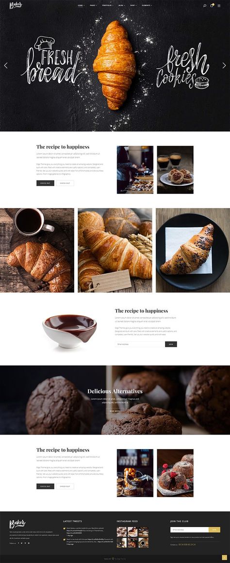 Food Website Design, Bakery Website, Restaurant Website Design, Bread Pastry, Food Web Design, Cake Shops, Bakery Food, Bakery Pastry, Creative Website Design