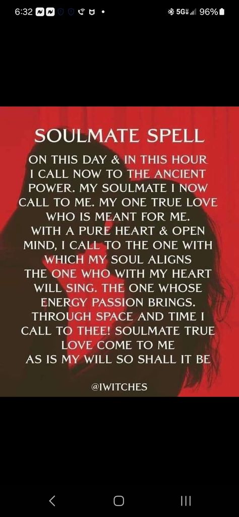 Spell To Find Soulmate, Soulmate Spell True Love, Soulmate Spell, Hoodoo Conjure Rootwork, Dream Spell, Hoodoo Conjure, Witchy Tips, Magic Quotes, Witch Spell Book