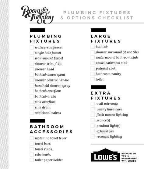 Plumbing Checklist Bathroom Plumbing Fixtures, Black Bathroom Fixtures, Pedestal Sink Bathroom, Top Questions, Guest Bathroom Renovation, Water Plumbing, Nordic Winter, Shower Controls, Bathroom Exhaust Fan