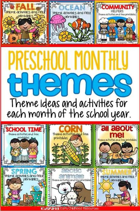 Preschool Monthly Themes, Daycare Themes, Preschool Units, Preschool Resources, Alphabet Posters, Preschool Lesson Plans, Theme Activity, Monthly Themes, Preschool Themes