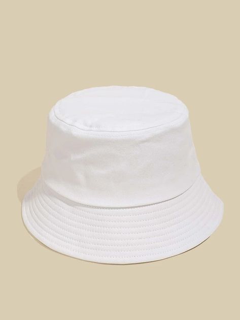 Plain Bucket Hat | SHEIN USA Cute Bucket Hats, Bucket Hat Fashion, White Bucket Hat, Chain Belts, Cute Hats, Shein Style, Trendy Fashion Women, White Casual, First Order