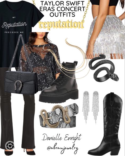 Taylor Swift Eras Concert Outfit Ideas Reputation Album Eras Concert Outfit Ideas, Taylor Swift Eras Concert Outfit, Eras Tour Outfit Ideas Reputation, Eras Concert Outfit, Taylor Swift Eras Concert, Sequin Fringe Skirt, Reputation Album, Eras Concert, Silver Sequin Skirt