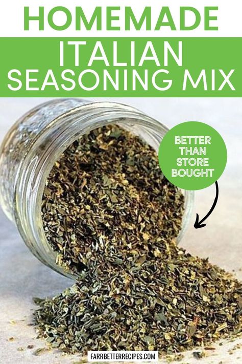 Italian Seasoning Recipe, Homemade Italian Seasoning, Italian Diet, Spice Mix Recipes, Salad Dressing Recipes Homemade, Italian Spices, Herb Recipes, Homemade Seasonings, Allergy Free Recipes