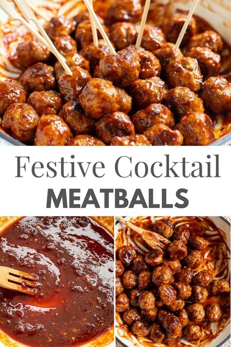 Cocktail Meatballs With Cranberry Jelly Sauce Homemade Cocktail Meatballs, Cocktail Meatball Sauce, Easy Meatball Sauce, Meatballs With Cranberry Sauce, Food For Thanksgiving, Christmas Meatballs, Holiday Meatballs, Meatballs Sauce Recipe, Cocktail Meatball Recipes