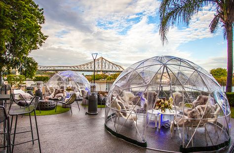 Igloo Bars Are A Thing And Here’s Where To Find Them | Perth | The Urban List Garden Dome, Garden Igloo, Bar Restaurant Design, Architecture Restaurant, Menue Design, Brisbane River, Design Café, Dome Tent, Hello You