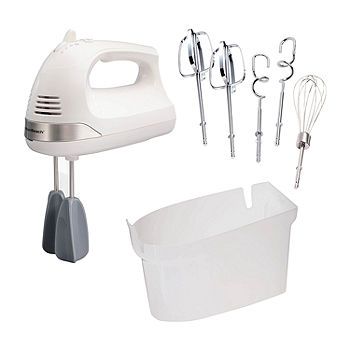 Hamilton Beach 6 Speed Hand Mixer with Snap-on Case and Easy Clean Beaters, Color: White - JCPenney Hand Mixers, Kitchen Appliances Design, Handheld Mixer, Electric Hand Mixer, Hamilton Beach, Stainless Steel Accessories, Hand Mixer, Electric Mixer, Kitchen Mixer