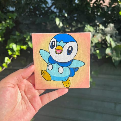 piplup!!🌟 - available on my etsy 💌 - 4x4 canvas panel - really love the outcome of this piece and how small it is, link in bio if interested in buying 💘 - #art #artist #artistsoninstagram #paint #painting #pokemon #pokemonart #piplup #pipluppokemon Piplup Painting, Painting Pokemon, Paint Painting, Pokemon Art, Art Artist, Link In Bio, Pokemon, Paint, Canvas