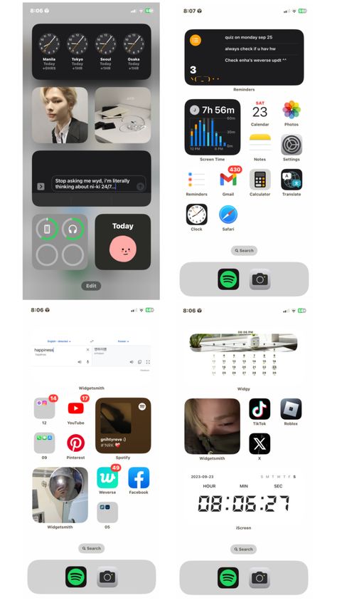 Samsung Organization, Ios Inspiration, Widgets Ideas, Lockscreen Themes, Homescreen Idea, Tech Organization, Music Cover Photos, Ios Ideas, Ios 17