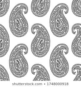 Seamless Paisley Black White Indian Pattern Stock Illustration 1748000918 Pattern Black And White, Indian Patterns, Paisley Pattern, Mask Design, Image Illustration, Royalty Free Images, Stock Illustration, Pattern Design, Photo Image