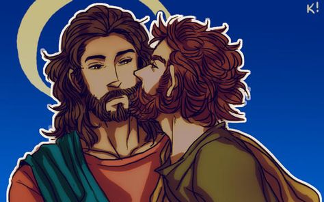 Jesus X Judas, Judas Kiss, Kiss Fanart, Bible Artwork, Matthew 26, Jesus And Mary, Who Is Jesus, Why Jesus, Jesus And Mary Pictures