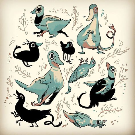 Britt Sabo on Instagram: “Totally normal ducks 🦆 . . . #ducks #illustration #critters” Ducks Illustration, Duck Illustration, Duck Drawing, Duck Pictures, Draw Comics, Monster Boy, Duck Art, Non Binary, Creature Feature