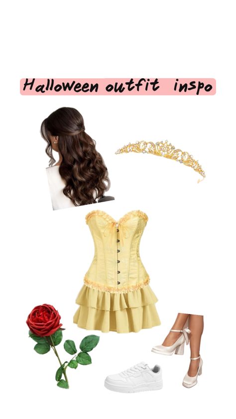 Princess Belle inspired Halloween costume Modern Belle Costume, Belle Beauty And The Beast Costume, Belle Disney Costume, Belle Costume Halloween, Belle Costume Diy, Bell Halloween Costume, Belle Halloween Costume, Princess Belle Costume, Bell Costume