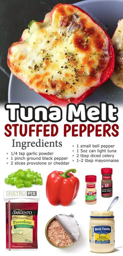 Keto Tuna Melt, Tuna Stuffed Peppers, Keto Tuna, Keto Dinner Ideas, Tuna Melt Recipe, Melt Recipe, Tuna Melt, Tuna Melts, Tuna Recipes