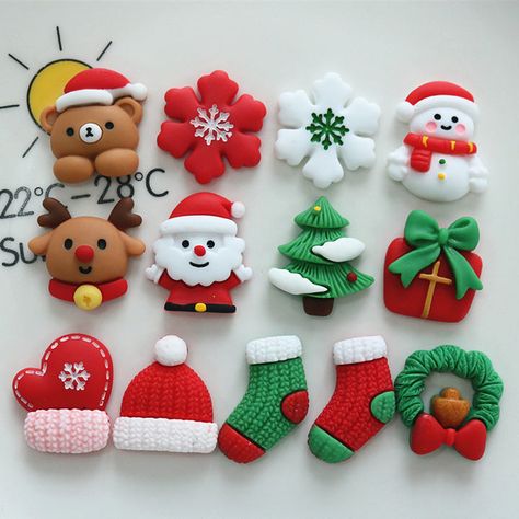 Resin charms – Page 7 – NINI_LOVELY ACC. Flower Headband Diy, Clay Christmas Decorations, Hand Painted Beads, Christmas Clay, Polymer Clay Christmas, Navidad Diy, Christmas Charms, Diy Resin, Scrapbooking Diy