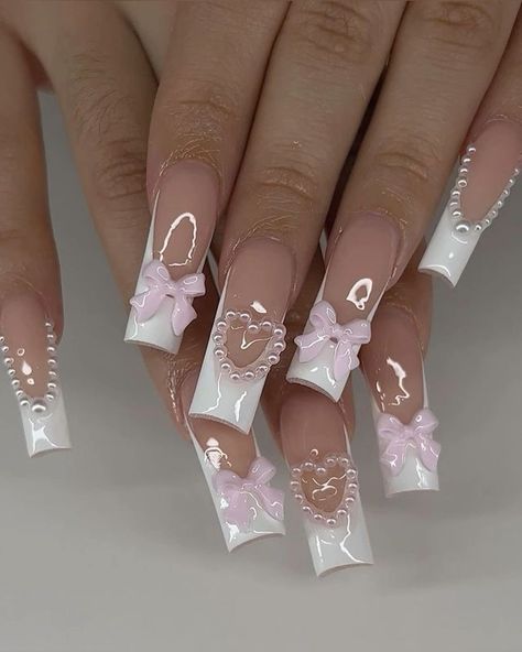 Nail Spring, Cute Pink Nails, Nagel Tips, Girly Acrylic Nails, Pretty Gel Nails, Unique Acrylic Nails, Bling Acrylic Nails, Acrylic Nails Coffin Short, Nails Black