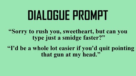 #dialogue #prompt #writing Prompt Writing, Prompt Ideas, Writing Prompts Funny, Writing Humor, Writing Inspiration Tips, Writing Plot, Story Writing Prompts, Book Prompts, Writing Things