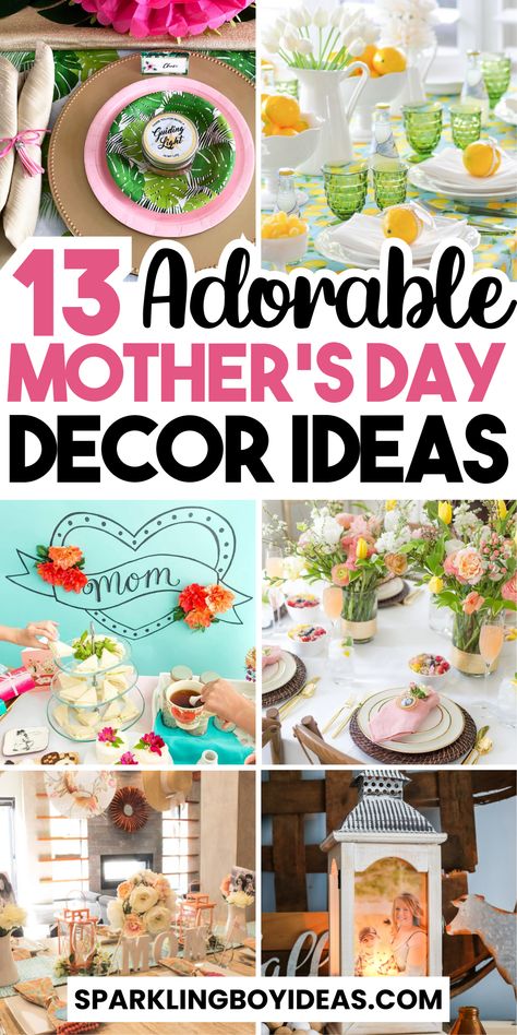 Mothers Day decorations are the stage for celebrating the most special woman in your life. Create a heartfelt ambiance with DIY Mother's Day centerpieces and elegant Mother's Day table settings. Floral arrangements and Mother's Day table decor add a fresh spring vibe, while Mother's Day balloon ideas bring joy and color. Incorporate printable Mother's Day banners and photo displays to personalize the celebration, making this day unforgettable. Must try these DIY spring and summer decorations. Mothers Day Table, Brunch Table Decorations, Mothers Day Decorations, 2023 Home Interior, Morhers Day, Craft Tables With Storage, Diy Mothers Day, Mother's Day Theme, Diy Mother's Day Crafts