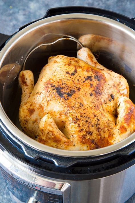 Instant Pot "Fall-Off-The-Bone" Whole Chicken- How to Make | Healthy Instant Pot Recipes Whole Chicken Recipes, Whole Roasted Chicken, Healthy Instant Pot Recipes, Quick Chicken, Electric Pressure Cooker, Instant Pot Dinner Recipes, Instapot Recipes, Whole Chicken, Instant Pot Chicken