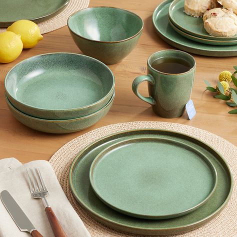 You'll love the Grove Green Speckled Reactive Glaze Dinnerware Collection at World Market. Browse our entire collection of Dinnerware Sets, available online or at one of our 270+ stores. Asian Dinnerware, Colorful Dinnerware, Unique Table Settings, Wood Arch, Glazed Bowl, Unique Christmas Decorations, Reactive Glaze, Glaze Ceramics, Old Fashioned Glass