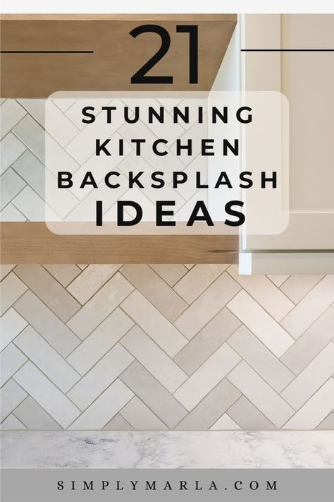 HEY EVERYONE! CHECK OUT 21 STUNNING KITCHEN BACKSPLASH IDEAS FOR YOU ALL! TRANSFORM YOUR KITCHEN WITH SOME UPGRADED BEAUTIFUL BACKSPLASH! WE HOPE YOU LOVE THIS POST! #WITHDARKCABINETS #WHITECABINETS #OAKCABINETS #BROWNCABINETS #GREYCABINETS #WOODCABINETS #PEELANDSTICK #BLUE #FARMHOUSE Two Toned Backsplash, Kitchen Backsplash With Tan Cabinets, Grey And Brown Backsplash Kitchen, Kitchen Backsplash For Small Kitchen, Modern Minimalist Kitchen Backsplash, Herringbone Backsplash Oak Cabinets, Kitchen Backsplash With Light Wood, White Wood Kitchen Backsplash, Backsplash For Light Wood Cabinets