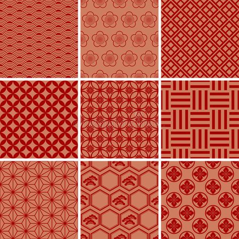 Japanese Traditional Red Pattern Set. Illustration , #SPONSORED, #Red, #Traditional, #Japanese, #Illustration, #Set #ad Vietnam Art, Chinese Pattern, Traditional Japanese Tattoos, Traditional Kimono, Turtle Art, Kimono Pattern, Face Painting Designs, Skyfall, Japanese Patterns