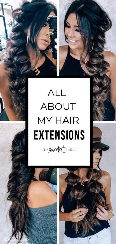 Hair By Chrissy, Long Hair Easy Updo, Hand Tied Hair Extensions, Easy Hairdo, Hair Easy Updo, Sew In Extensions, Updo Easy, The Sweetest Thing Blog, Emily Ann Gemma