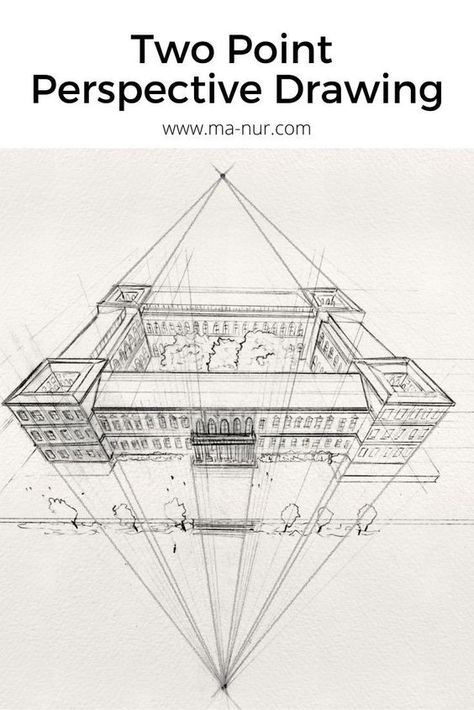 Perspective is the key to almost any illustrations. It is one of the fundamentals that you need to understand in order to create realistic and believable scenes. It captures how our eyes see the world naturally, which is not in a measured scale.We are going to start with one point perspective drawing. Then this post will be followed by other posts for two-point and three-point perspective. #art #drawing #illustrtion #tutorial #learn #perspectivedrawing #artist #architecture #sketch #sketching Two Point Perspective Drawing, One Point Perspective Drawing, 2 Point Perspective Drawing, Two Point Perspective, Perspective Sketch, Architecture Drawing Sketchbooks, Perspective Drawing Architecture, Architecture Drawing Plan, Perspective Drawing Lessons