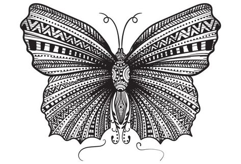 Aztec Butterfly black and white illustation on t-shirt, stickers and more ... visit us on Redbubble ELIFNATION.redbubble.com Aztec Butterfly, Butterfly Black And White, Tatting, Black And White, Tattoos, T Shirt, White, Black, Art