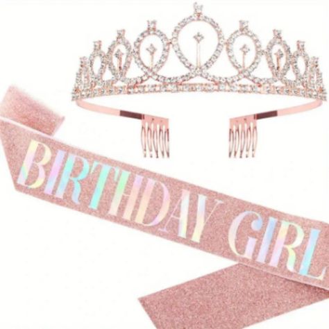 Brand New Factory Packaged Rose Gold "Birthday Girl" Sash And Crown This Item Is Part Of My Make Your Own Bundle Sale. Choose 2 Listings That Say 2/$25 In The Title And I'll Offer $25. Choose More Then 2 And I'll Send You A Even Better Offer! #2for25 (Drawer5) Queen Sash, Rose Gold Birthday, Girls Tiara, Mickey Mouse Pins, Pumpkin Halloween Costume, Birthday Tiara, Birthday Sash, Love Birthday, Colorful Ribbon