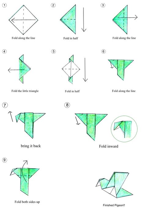 origami china pigeon Origami Flying Bird, Orgamini Step By Step, Chinese Origami, Origami Printables, Origami Flapping Bird, Sticky Note Origami, Origami Easy Step By Step, Origami Templates, Origami Step By Step