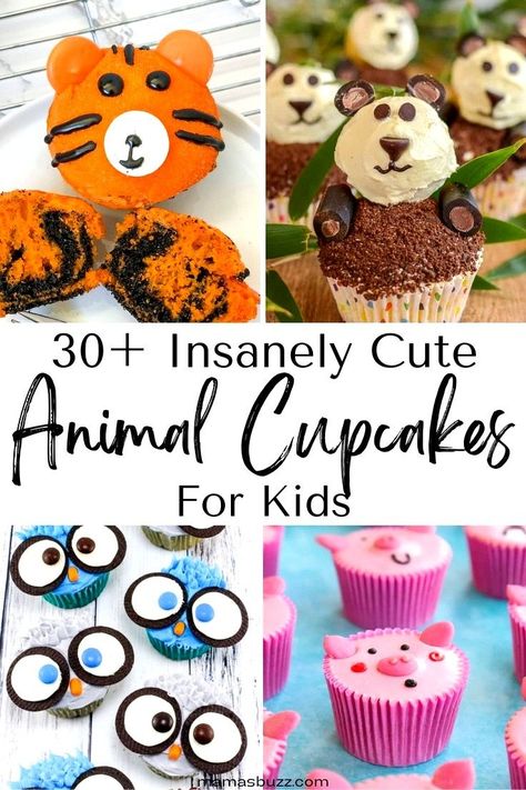 These are the best animal cupcake ideas if you're looking for cute baking projects, cupcake decorating ideas or kids birthday cupcakes! You've got to see them all.   You can make such cute and funny cupcakes with an animal themed design! Try making these cute animal cupcakes for your next kids birthday party or baby shower. Animal Cupcake Ideas, Animal Cupcakes For Kids, Cute Animal Cupcakes, Animal Cupcakes Easy, Easy Kids Birthday Cakes, Cupcakes For Kids, Baby Shower Mad Libs, Kids Birthday Cupcakes, Cupcake Decorating Ideas