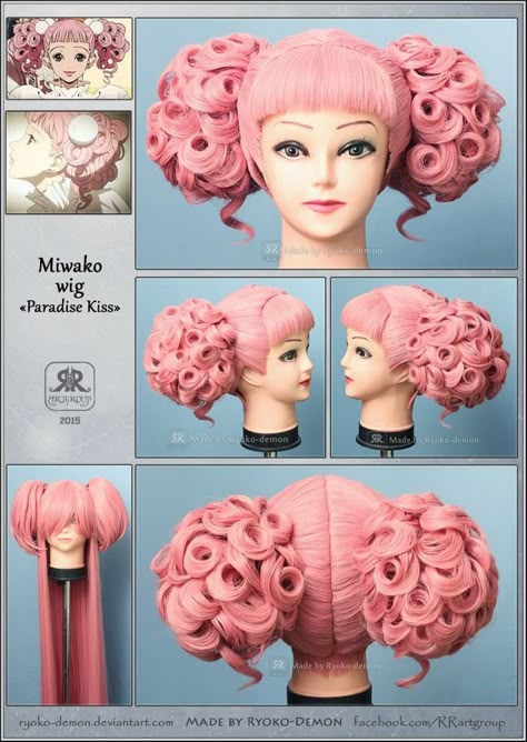 Cosplay Wig Tutorial, Pink Wigs, Foam Wigs, Drag Wigs, Diy Wig, Kawaii Hairstyles, Fantasy Hair, Cosplay Diy, Cosplay Tips