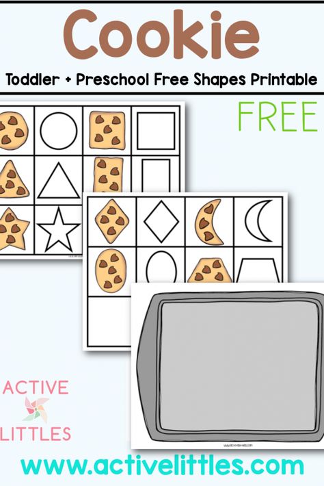 Cookie Shapes Printable Fall Preschool Worksheets, Cookie Sheet Activities, Homeschool Worksheets Free, Homeschool Preschool Printables, Shape Activities Preschool, Shape Sort, Homeschool Worksheets, Cookies Theme, Free Preschool Printables