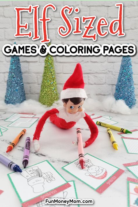 These free printable Elf on the Shelf games are a perfect way for the whole family to have some holiday fun this year. This cute and festive printable pack of elf-sized games is a great tie-in with your regular Elf on the Shelf tradition. Elf On The Shelf Paper Snowflakes, Elf On The Shelf Return Printable, Elf Games For Kids On The Shelf, Elf On The Shelf Ideas Im Back Free Printable, Elf Twister Free Printable, Elf On The Shelf Patterns Free Printable, Elf Yoga Free Printable, Free Elf On The Shelf Printables Props, Elf On The Shelf Game Ideas