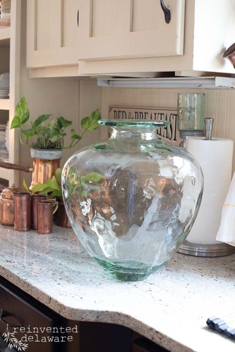 Have you wondered how to upcycle a glass jar that you found while you were out thrifting? Let me give you an easy idea that is functional for your home! #repurposing #diyinspiration #repurposedvintage #customlighting Large Glass Jar Decorating Ideas, Large Glass Jar Ideas, Glass Jar Decorating Ideas, Home Creative Ideas, Upcycle Glass Jars, Repurposed Home Decor, Jar Decorating Ideas, Drilling Glass, Upcycled Home