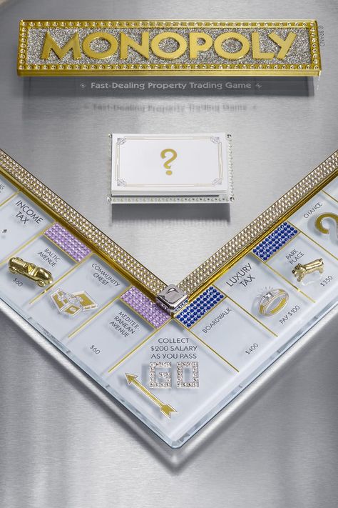 Hasbro Made a $500 Swarovski-Crystal Monopoly Board Community Places, Weekend Update, Monopoly Board, Board Game Design, Monopoly Game, New Board, Field Day, Play Games, Game Pieces