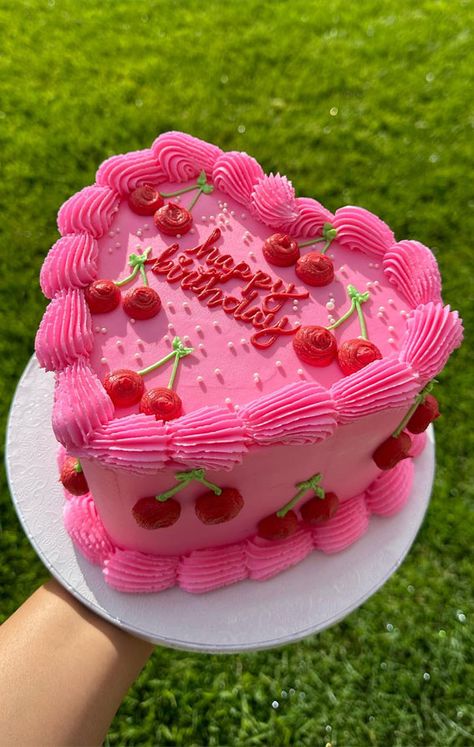 summer-themed cake, summer theme cake, birthday cake, summer vibe cake, colorful cake, colourful cake ideas, tropical vibe cake, cherry cake Fun Colorful Birthday Cake, 23rd Bday Cake Ideas, Bright Colored Birthday Cake, 26th Birthday Cupcakes, Cherry Theme Cake, Cake Summer Theme, Colourful Cake Ideas, 26 Birthday Theme, 30th Birthday Ideas For Women Cake