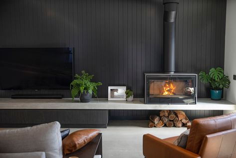 Floating Concrete Fire Hearth Axis Fireplace - Geelong | Geelong - Floating - Axis Beach Fireplace, Fire Hearth, Concrete Studio, Concrete Tile Floor, Floating Fireplace, Classic Fireplace, Concrete Bench, Wood Heater, Fireplace Tv Wall