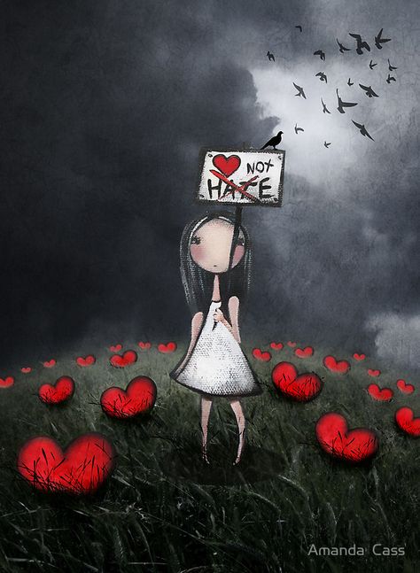 LOve not Hate Whimsical Artwork, Arte Robot, Heart Art, Art Anime, A Sign, Whimsical Art, Drawing People, Gods Love, Art Boards