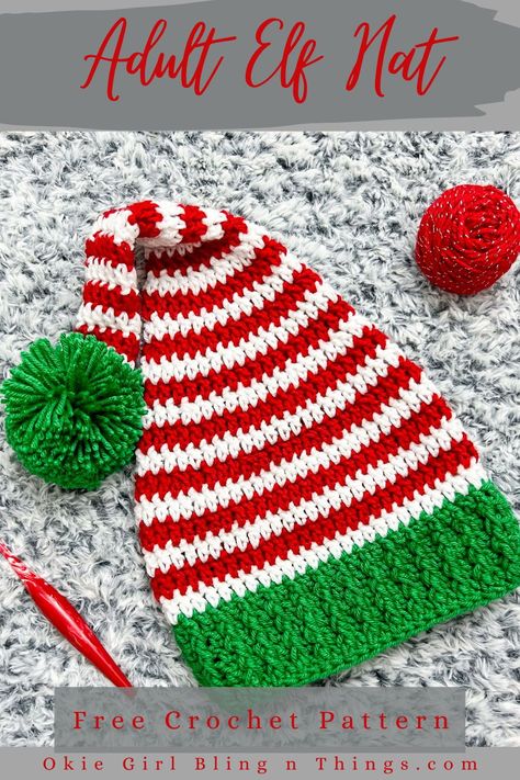 Crochet Pixie Elf Hat Pattern Free, Crochet Christmas Beanies Free Pattern, Lilo And Stitch Crochet Hats, Crochet Kids Christmas Hats, Chunky Crochet Santa Hat, Santa Crochet Hat Pattern Free, Crochet Christmas Scarves Free Patterns, Crochet Stocking Cap Pattern, Crochet Cindy Lou Who Hat