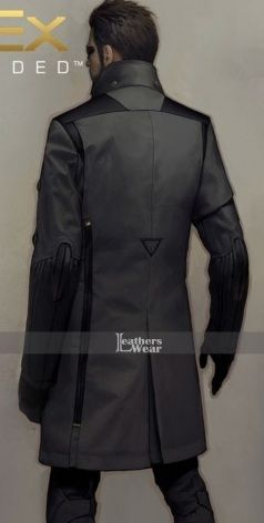 Mankind Divided Deus Ex Adam Jensen Trench Coat Futuristic Trench Coat, Cyberpunk Trench Coat, Deus Ex Adam Jensen, Leather Trench Coat Mens, Deus Ex Mankind Divided, Futuristic Clothing, Cyberpunk Design, Futuristic Fashion, Aesthetic Clothing